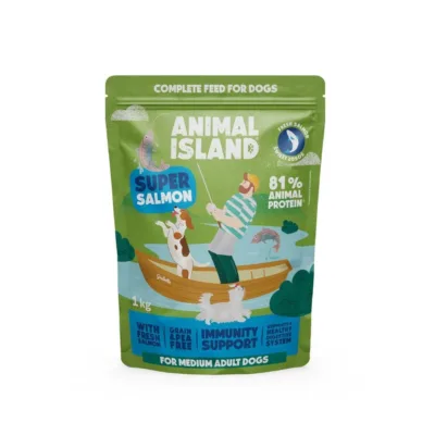ANIMAL ISLAND Salmon 1 kg gluteenivaba teraviljavaba lõhe kuivtoit täiskasvanud koertele