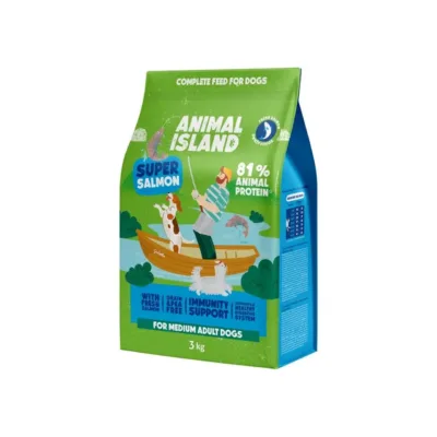 ANIMAL ISLAND Super Salmon 3 kg gluteenivaba kuivtoit lõhega täiskasvanud koertele