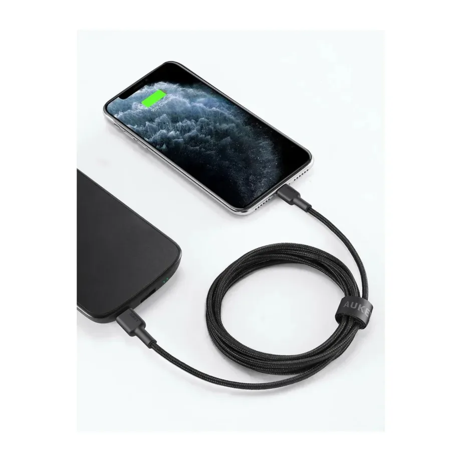 AUKEY CB-CL03 2 m must USB-C – Lightning MFi-sertifikaadiga andme- ja laadimiskaabel – 3