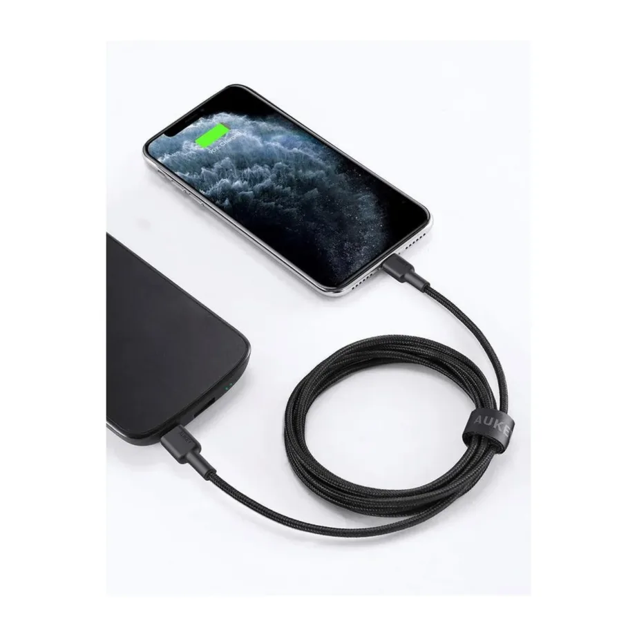 AUKEY CB-CL03 2 m must USB-C – Lightning MFi-sertifikaadiga andme- ja laadimiskaabel – 8
