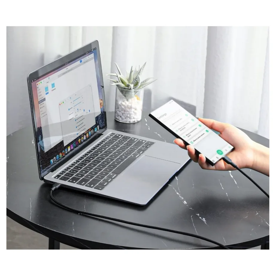 AUKEY CB-NCC2 USB-C 1,8 m must nailonkaabel, 60 W Power Delivery, 480 Mbit/s andmeedastus, 1 tk – 7