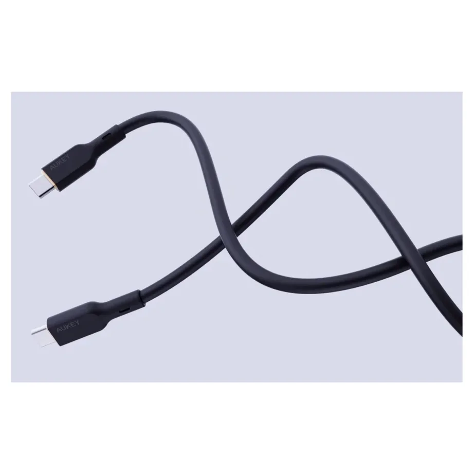 AUKEY CB-SCC101 1 m must silikoonist USB-C–USB-C kaabel PD 100W, 480 Mbit/s – 9