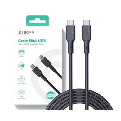 AUKEY CB-SCC101 1 m must silikoonist USB-C–USB-C kaabel PD 100W, 480 Mbit/s
