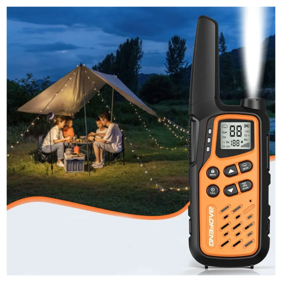 Baofeng BF-T25E 2 tk oranž laste PMR walkie-talkie, 16 kanalit, 10 km ulatus, VOX, LED, 1400 mAh Li-Ion aku – 11