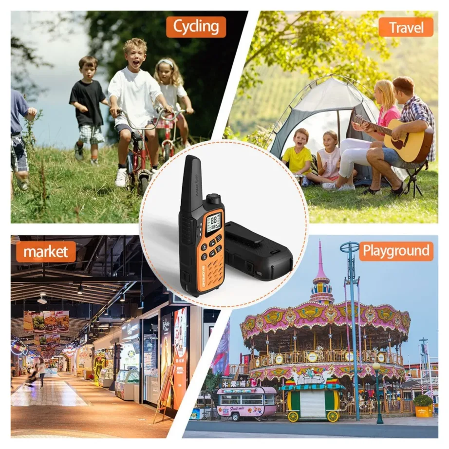 Baofeng BF-T25E 2 tk oranž laste PMR walkie-talkie, 16 kanalit, 10 km ulatus, VOX, LED, 1400 mAh Li-Ion aku – 14