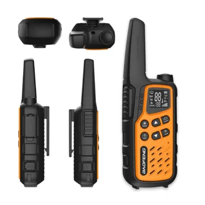 Baofeng BF-T25E 2 tk oranž laste PMR walkie-talkie, 16 kanalit, 10 km ulatus, VOX, LED, 1400 mAh Li-Ion aku