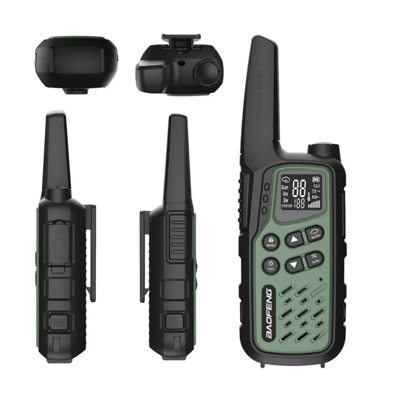 Baofeng BF-T25E 2 tk rohelised PMR walkie-talkie’d lastele, 16 kanalit, 10 km, 1400mAh Li-Ion akudega