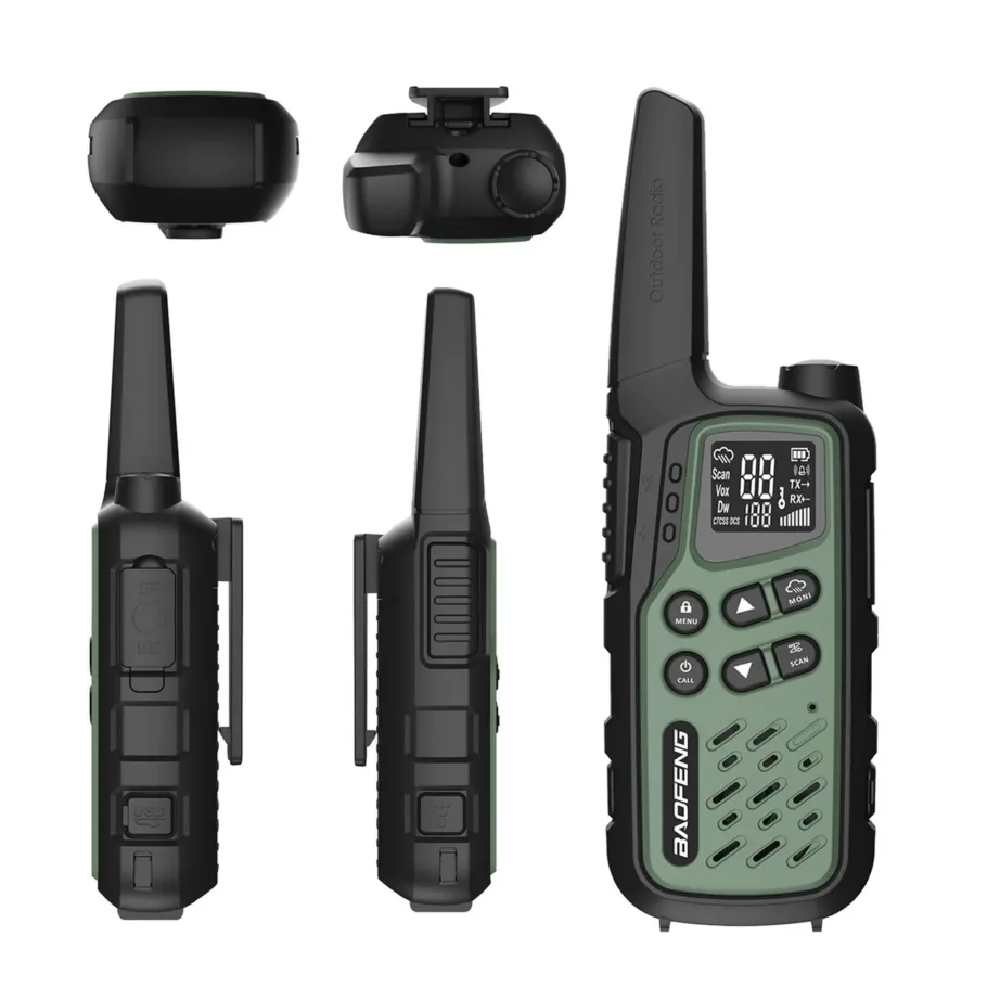Baofeng BF-T25E 2 tk rohelised PMR walkie-talkie’d lastele, 16 kanalit, 10 km, 1400mAh Li-Ion akudega – 11