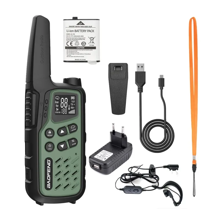 Baofeng BF-T25E 2 tk rohelised PMR walkie-talkie’d lastele, 16 kanalit, 10 km, 1400mAh Li-Ion akudega