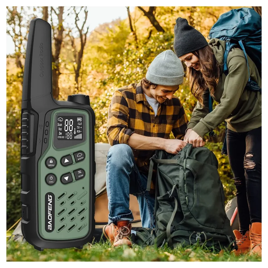 Baofeng BF-T25E 2 tk rohelised PMR walkie-talkie’d lastele, 16 kanalit, 10 km, 1400mAh Li-Ion akudega – 16
