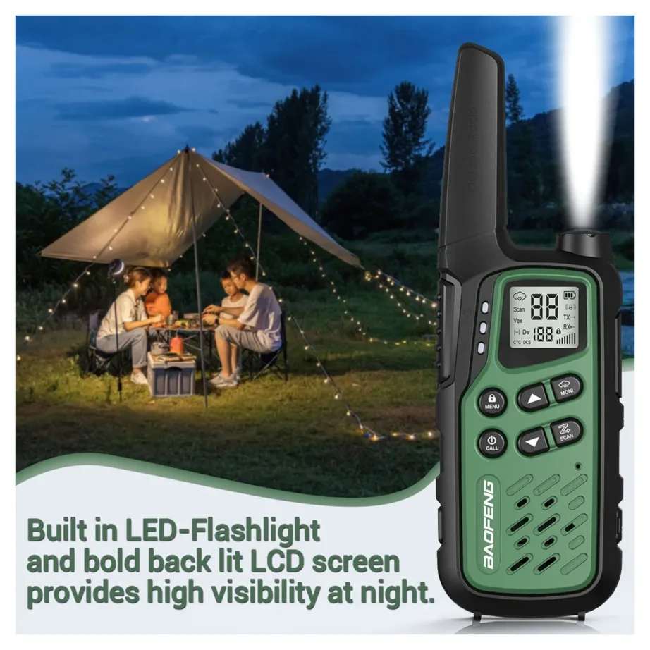 Baofeng BF-T25E 2 tk rohelised PMR walkie-talkie’d lastele, 16 kanalit, 10 km, 1400mAh Li-Ion akudega – 17