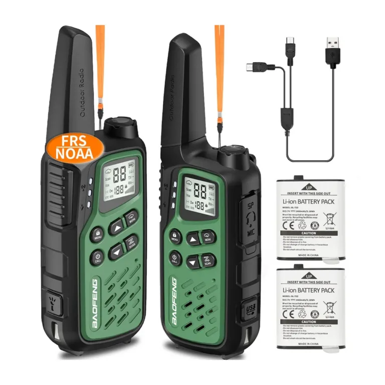 Baofeng BF-T25E 2 tk rohelised PMR walkie-talkie’d lastele, 16 kanalit, 10 km, 1400mAh Li-Ion akudega