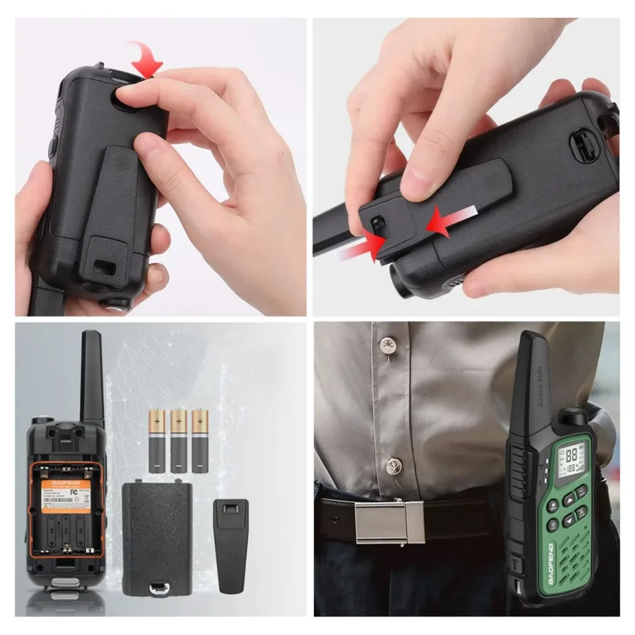 Baofeng BF-T25E 2 tk rohelised PMR walkie-talkie’d lastele, 16 kanalit, 10 km, 1400mAh Li-Ion akudega – 7