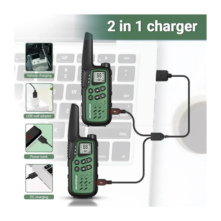 Baofeng BF-T25E 2 tk rohelised PMR walkie-talkie’d lastele, 16 kanalit, 10 km, 1400mAh Li-Ion akudega