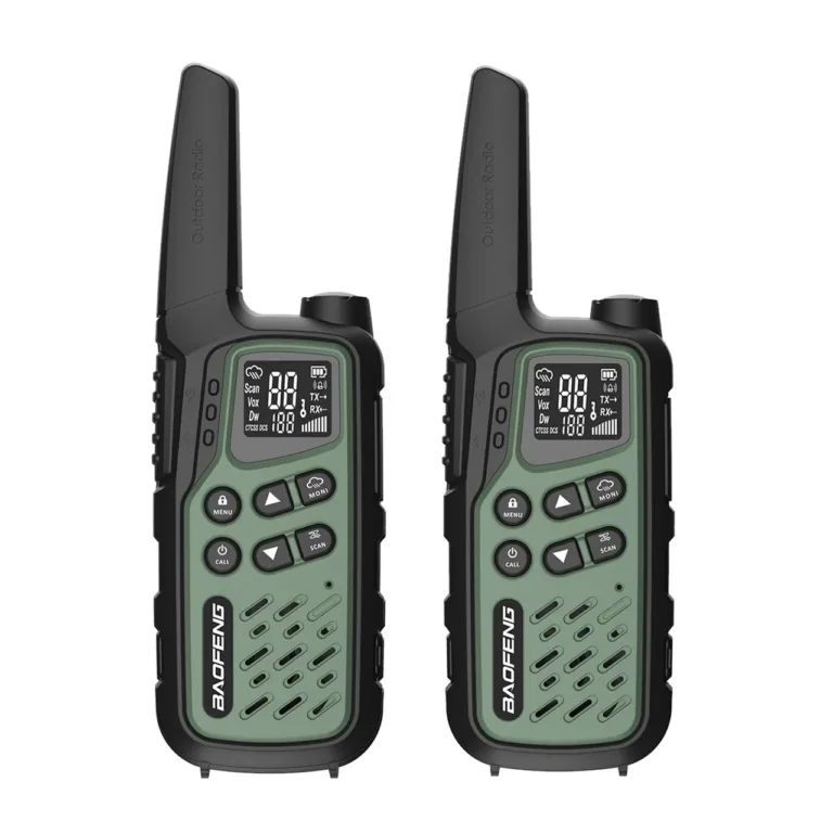 Baofeng BF-T25E 2 tk rohelised PMR walkie-talkie’d lastele, 16 kanalit, 10 km, 1400mAh Li-Ion akudega