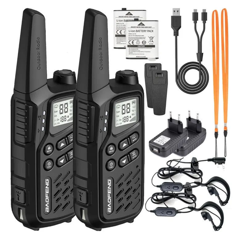 Baofeng BF-T25E must 2-osaline PMR lasteraadiosaatjate komplekt, 16 kanalit, VOX, LED, 10 km ulatus, Li-Ion aku, 155 alamkoodi