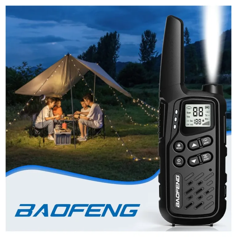 Baofeng BF-T25E must 2-osaline PMR lasteraadiosaatjate komplekt, 16 kanalit, VOX, LED, 10 km ulatus, Li-Ion aku, 155 alamkoodi