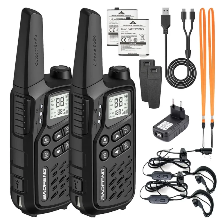 Baofeng BF-T25E must 2-osaline PMR lasteraadiosaatjate komplekt, 16 kanalit, VOX, LED, 10 km ulatus, Li-Ion aku, 155 alamkoodi