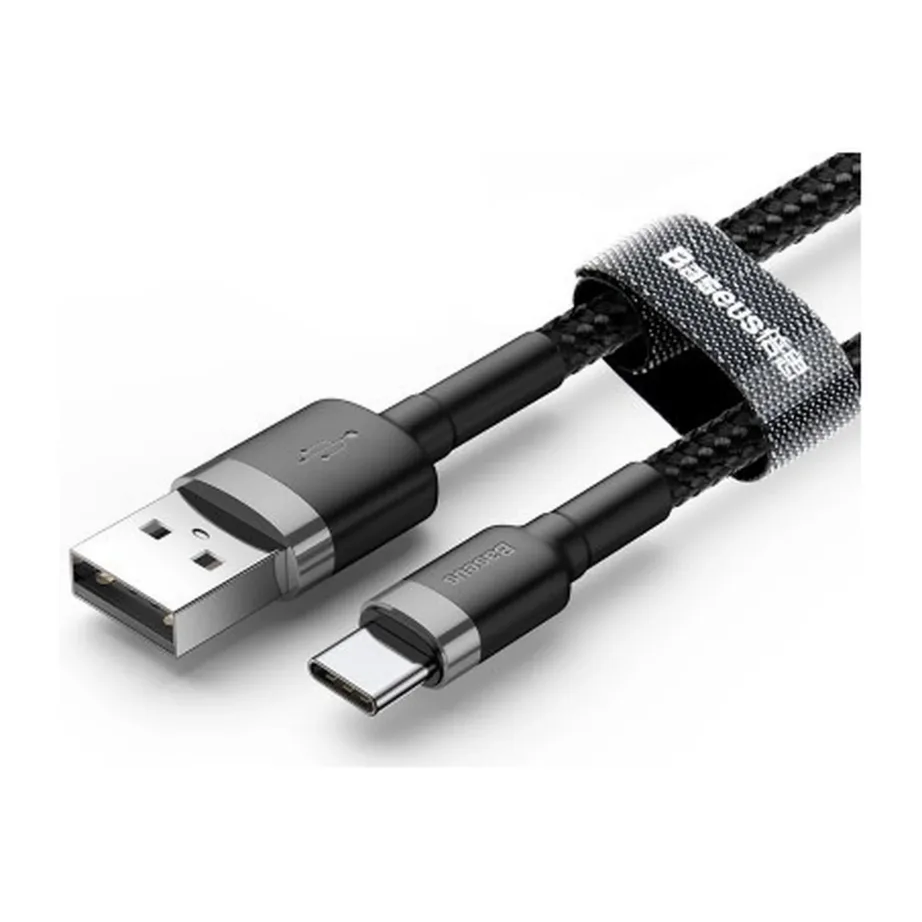 Baseus CATKLF-UG1 3 m must USB-A – USB-C nailonpunutisega kaabel, 2A – 2