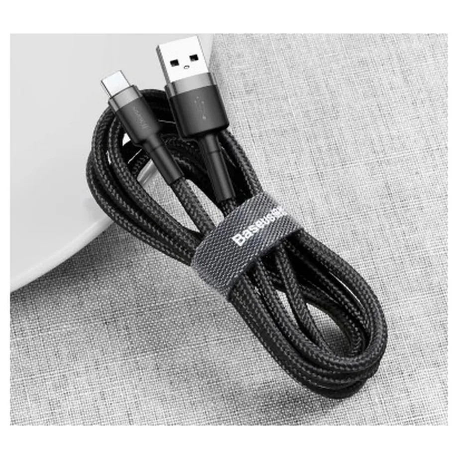 Baseus CATKLF-UG1 3 m must USB-A – USB-C nailonpunutisega kaabel, 2A – 5