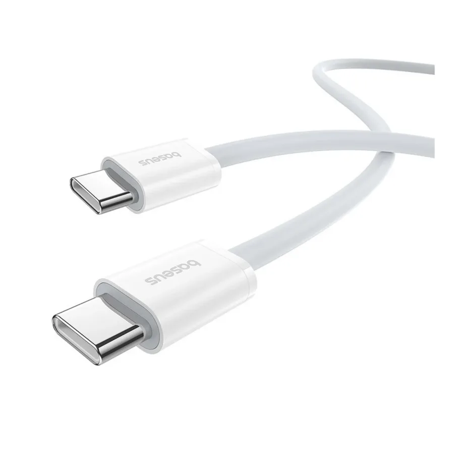 Baseus Superior P10365200211-00 1 m 30W valge USB-C–USB-C andme- ja laadimiskaabel, TPE/PC – 3