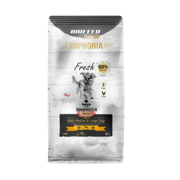 BIOFEED Euphoria Fresh 12 kg kalkunimonoproteiiniga kuivtoit täiskasvanud keskmistele ja suurtele koertele