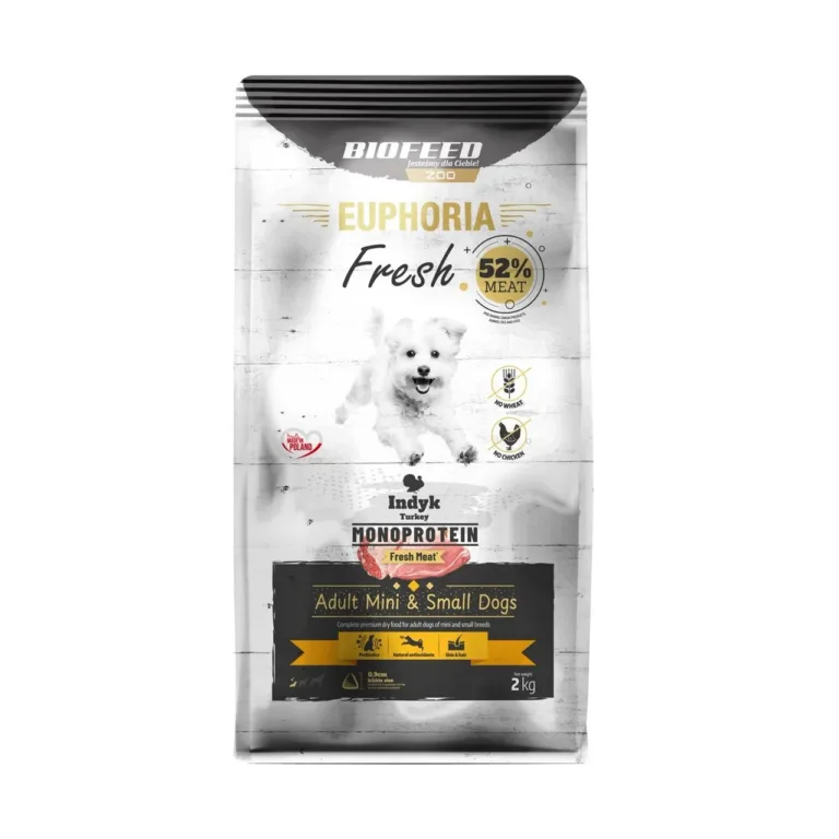 BIOFEED Euphoria Fresh 2 kg gluteenivaba kuivtoit kalkuniga täiskasvanud väikest tõugu koertele