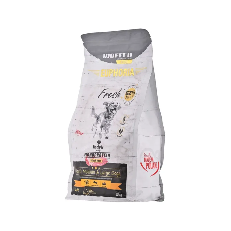 BIOFEED Euphoria Fresh 2 kg kalkuni monoproteiin kuivtoit keskmistele ja suurtele täiskasvanud koertele