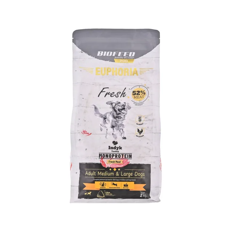 BIOFEED Euphoria Fresh 2 kg kalkuni monoproteiin kuivtoit keskmistele ja suurtele täiskasvanud koertele