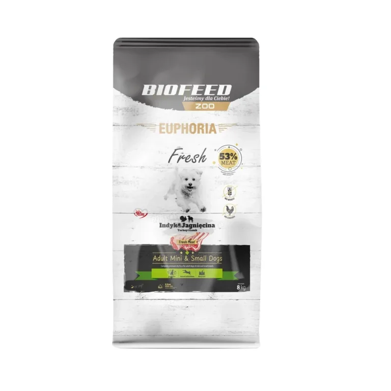 BIOFEED Euphoria Fresh 8 kg kalkuni- ja lambalihaga gluteenivaba kuivtoit väikest tõugu täiskasvanud koertele