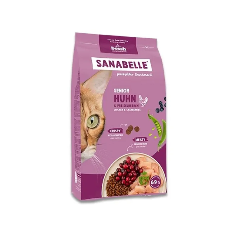 Bosch Sanabelle Life Senior kana ja jõhvikatega 8 kg kuivtoit eakatele kassidele