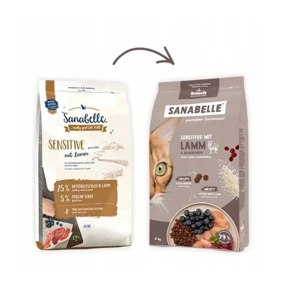 Bosch Sanabelle Life Sensitive 8 kg lambalihaga gluteenivaba kuivtoit täiskasvanud kassile