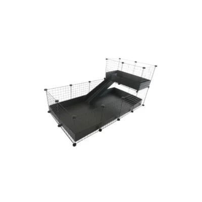 C&C One-Storey 145x75x75 cm must metallist/tehnopolümeerist merisea puur loft-ala ja rambiga