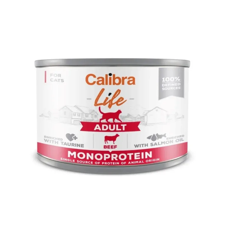 Calibra Cat Life Adult Beef 200g teraviljavaba veiselihakonserv täiskasvanud kassile