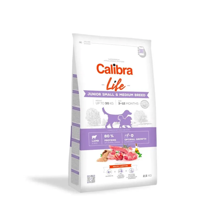 Calibra Life Junior Lamb 2,5 kg gluteenivaba kuivtoit väikest ja keskmist kasvu kutsikatele