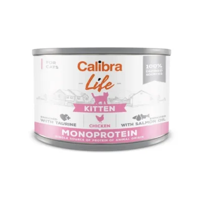 Calibra Life Kitten Chicken 200g kana märgtoit kassipoegadele, teravilja- ja gluteenivaba, monoproteiin, konserv