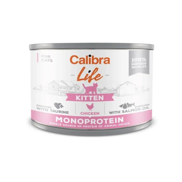 Calibra Life Kitten Chicken 200g kana märgtoit kassipoegadele, teravilja- ja gluteenivaba, monoproteiin, konserv