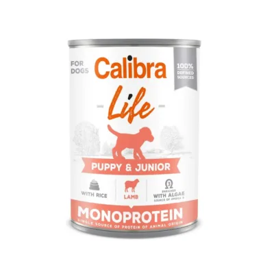 Calibra Life Puppy&Junior 400g lambaliha gluteenivaba täisväärtuslik märgtoit kutsikatele kõikidele tõugudele