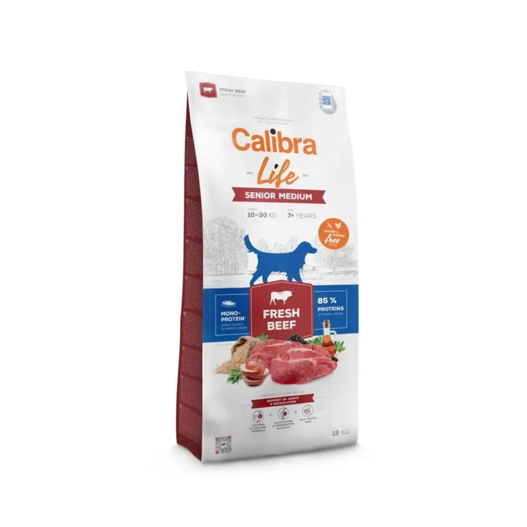 Calibra Life Senior Medium Beef 12 kg gluteenivaba kuivtoit vanematele keskmist tõugu koertele