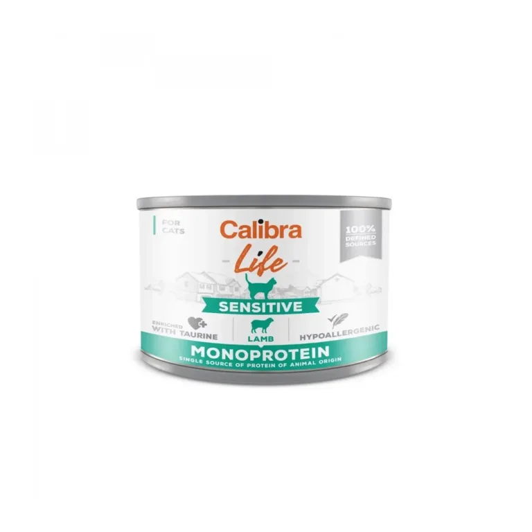 Calibra Life Sensitive Lamb 200g gluteenivaba lambalihaga märgtoit tundliku seedimisega täiskasvanud kassile