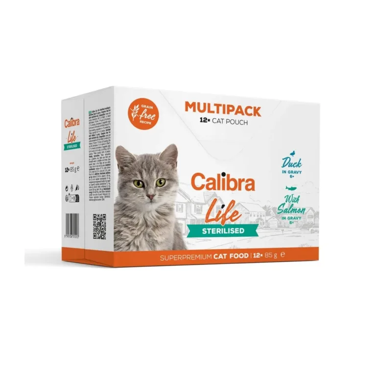 Calibra Life Sterilised 12x85 g täissööt steriliseeritud täiskasvanud kassidele, teravilja- ja gluteenivaba märgtoit assortii kotikestes