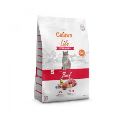 Calibra Life Sterilised Beef 1,5 kg kuivtoit veiselihaga steriliseeritud täiskasvanud kassidele