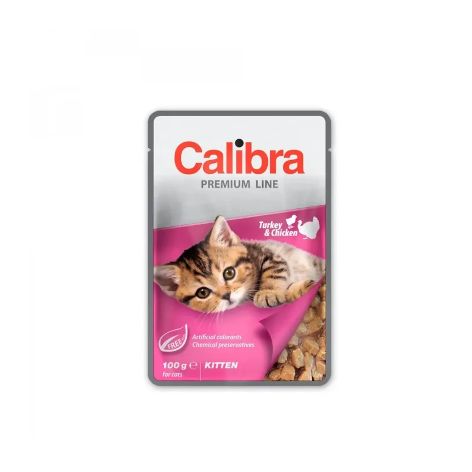 Calibra Premium Kitten kalkuni-kanaga teraviljavaba täissööt kassipoegadele 100 g