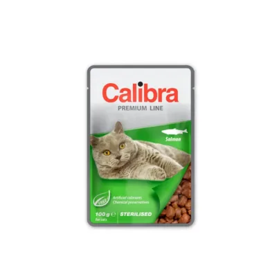 Calibra Premium Line 100 g lõhega täissööt steriliseeritud kassidele, gluteeni- ja teraviljavaba märgtoit