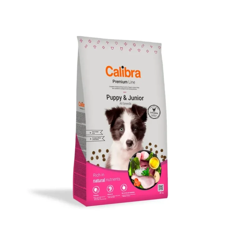 Calibra Premium Line Puppy & Junior Chicken 3 kg gluteenivaba kuivtoit kõigi tõugude kutsikatele