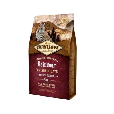 Carnilove Cat Energy & Outdoor 2 kg põdralihaga teraviljavaba kuivtoit aktiivsetele täiskasvanud kassidele