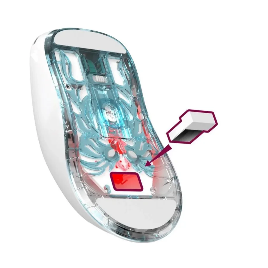 Defender Fame GM-516 10000DPI valge juhtmevaba ambidextrous mängurihiir Bluetooth+USB, 5 nuppu, 66 mm kõrge – 6