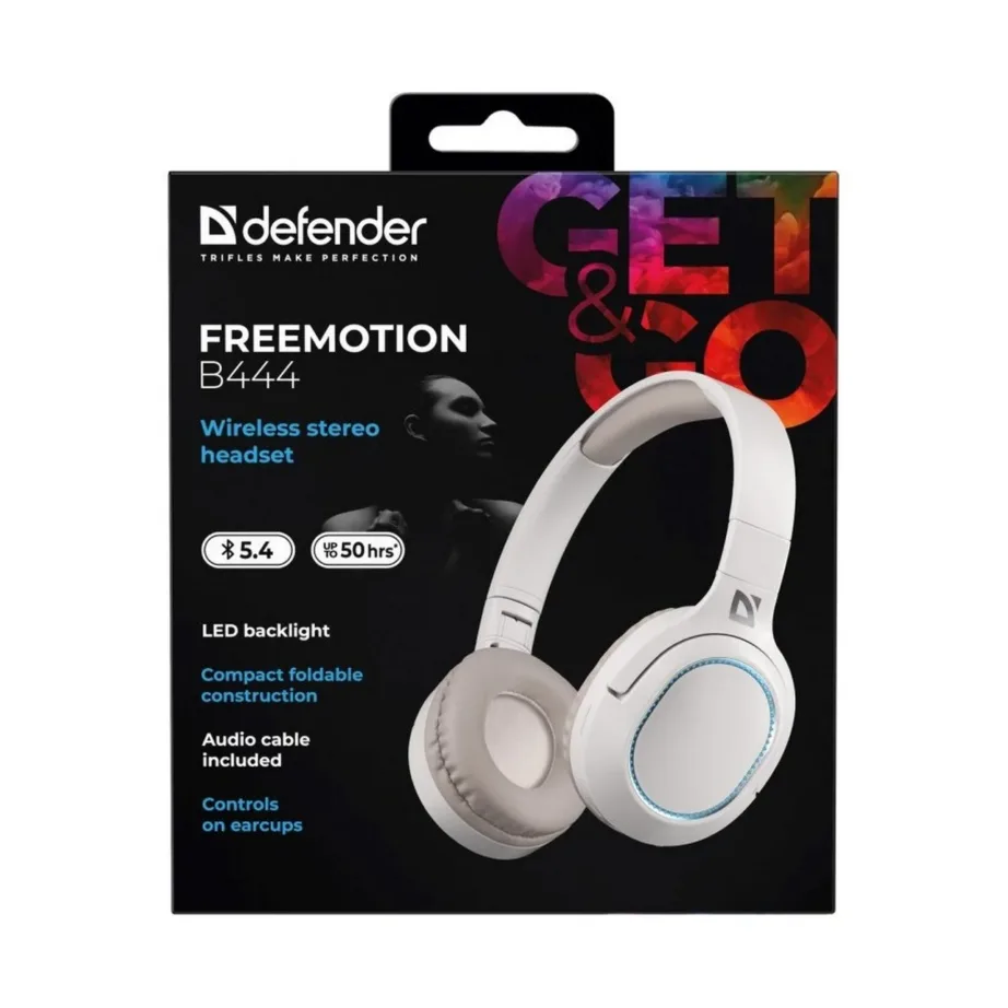 Defender FreeMotion B444 juhtmevabad Bluetooth kõrvaklapid, USB-C, AUX, beež, suletud tüüpi, binauraalne, 20–20 000 Hz – 3