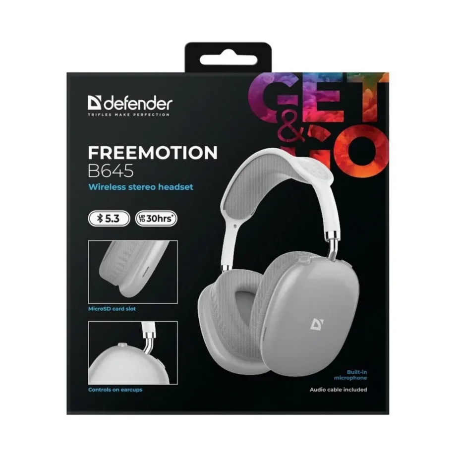 Defender FreeMotion B645 juhtmevabad binauraalsed kõrvaklapid, Bluetooth, USB-C, AUX, 20–20000 Hz, hall – 5