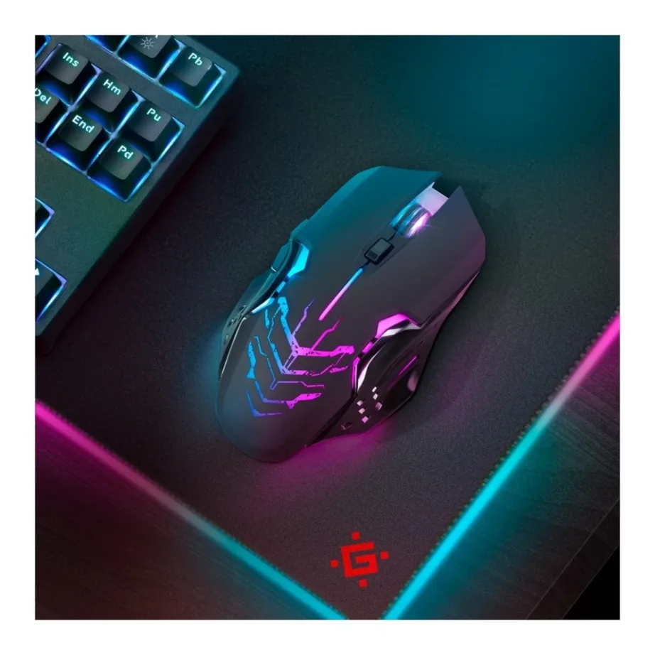 Defender Katana GM-511 must 2.4 GHz juhtmevaba 3200 DPI 7-režiimiga mängurihiir, USB nano-vastuvõtjaga, ergonoomiline, 127x73x38 mm – 3